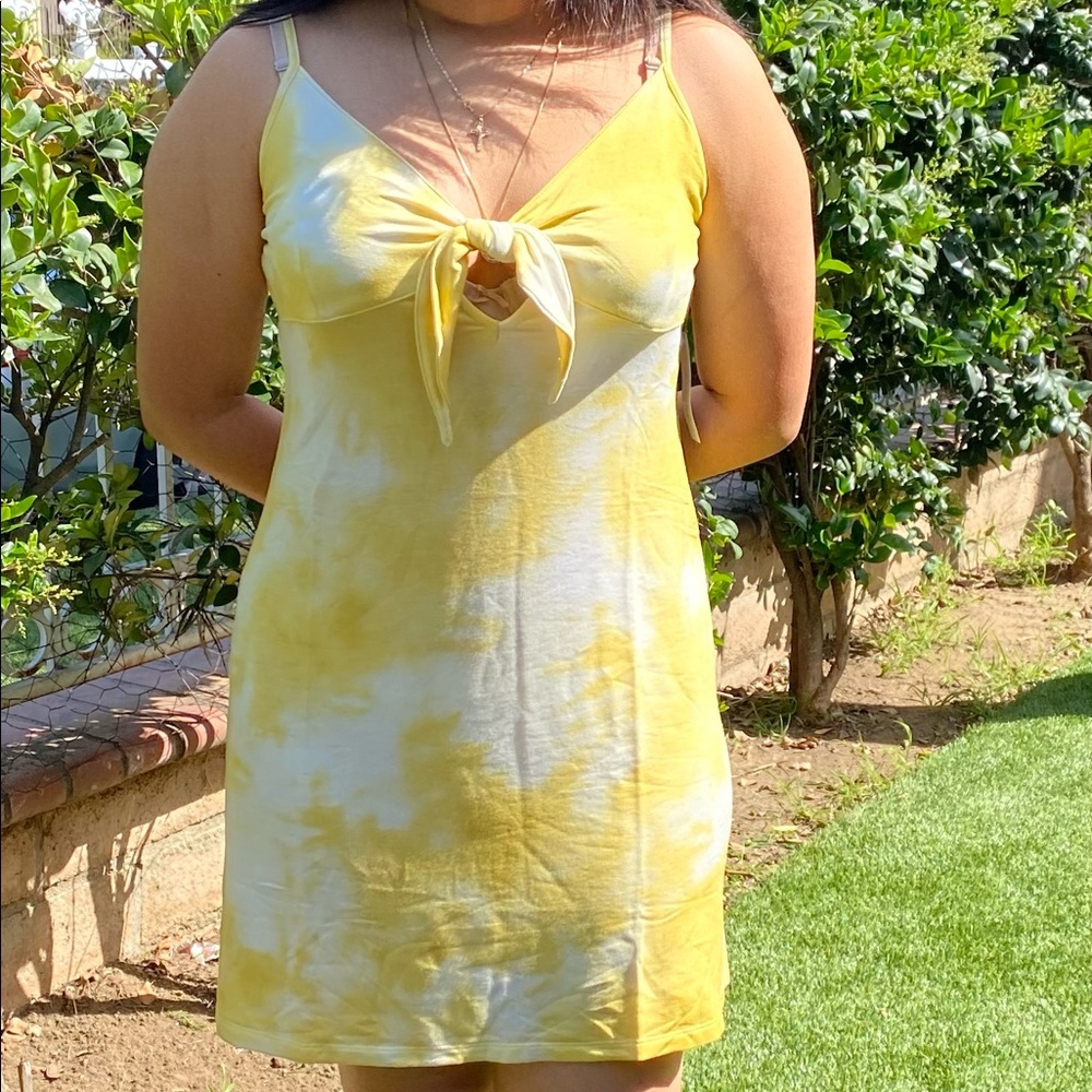 Yellow and white  dress